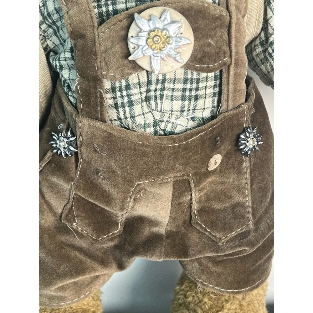 Imeco KG‎ Bavarian Teddy Bear Lederhosen Edelweiss Alpine Souvenir 12 Inch Italy
